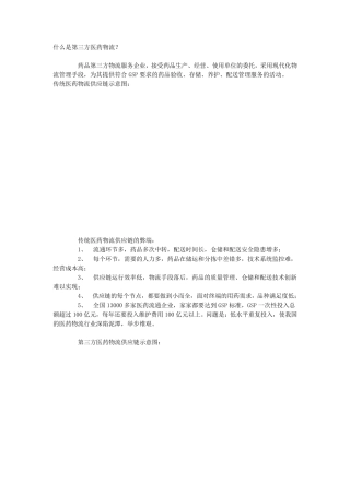 什么是第三方医药物流