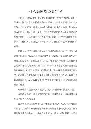 什么是网络公共领域