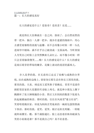 什么的感觉真好作文