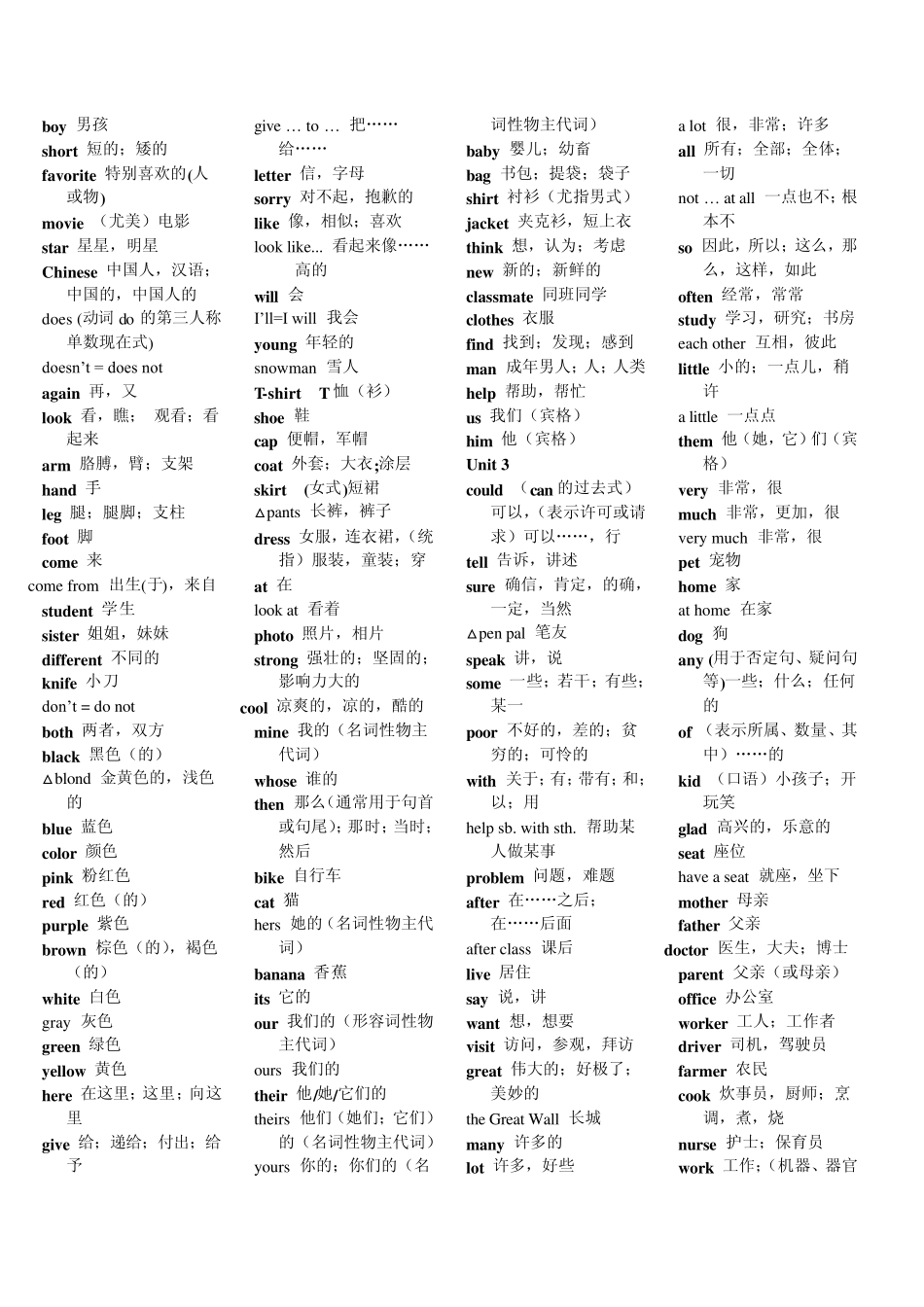 仁爱初中英语单词汇总表~_第2页