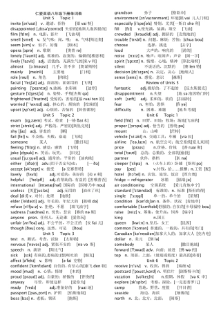 仁爱版英语八年级下册单词表