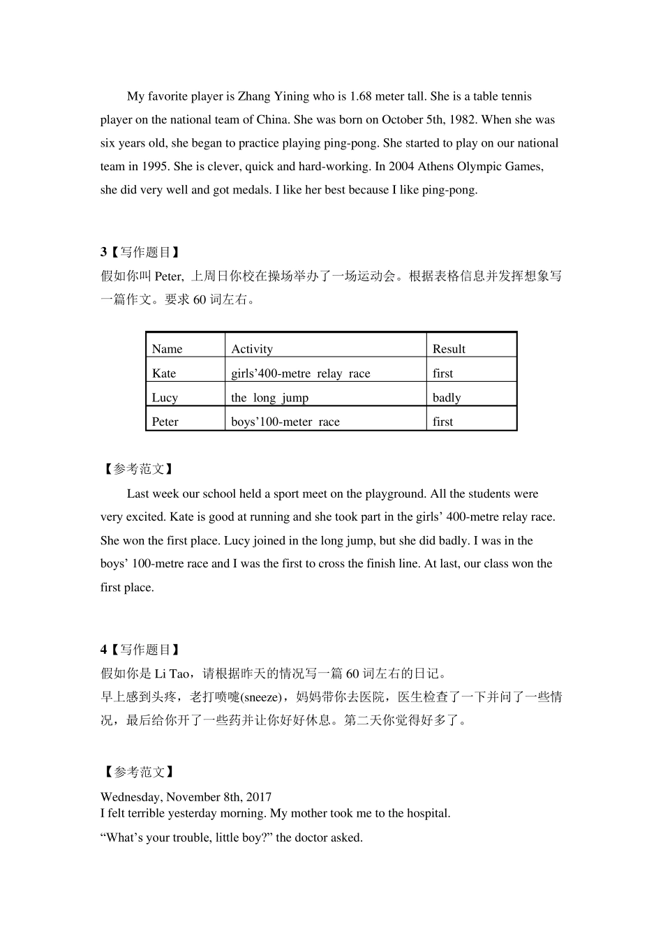 仁爱版｜八年级上学期必考的12篇英语作文,这里全啦!_第2页