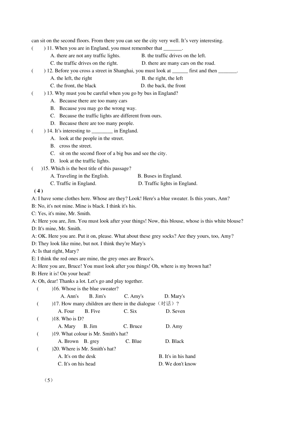 仁爱英语七年级下册精华阅读理解20篇_第2页