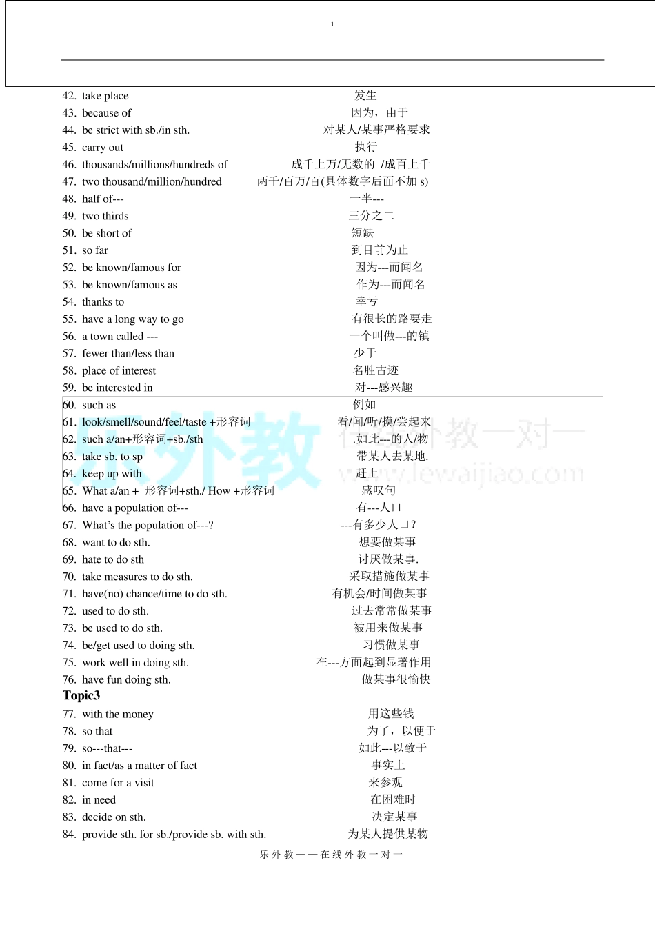 仁爱英语九年级上册重点词组与句型_第2页