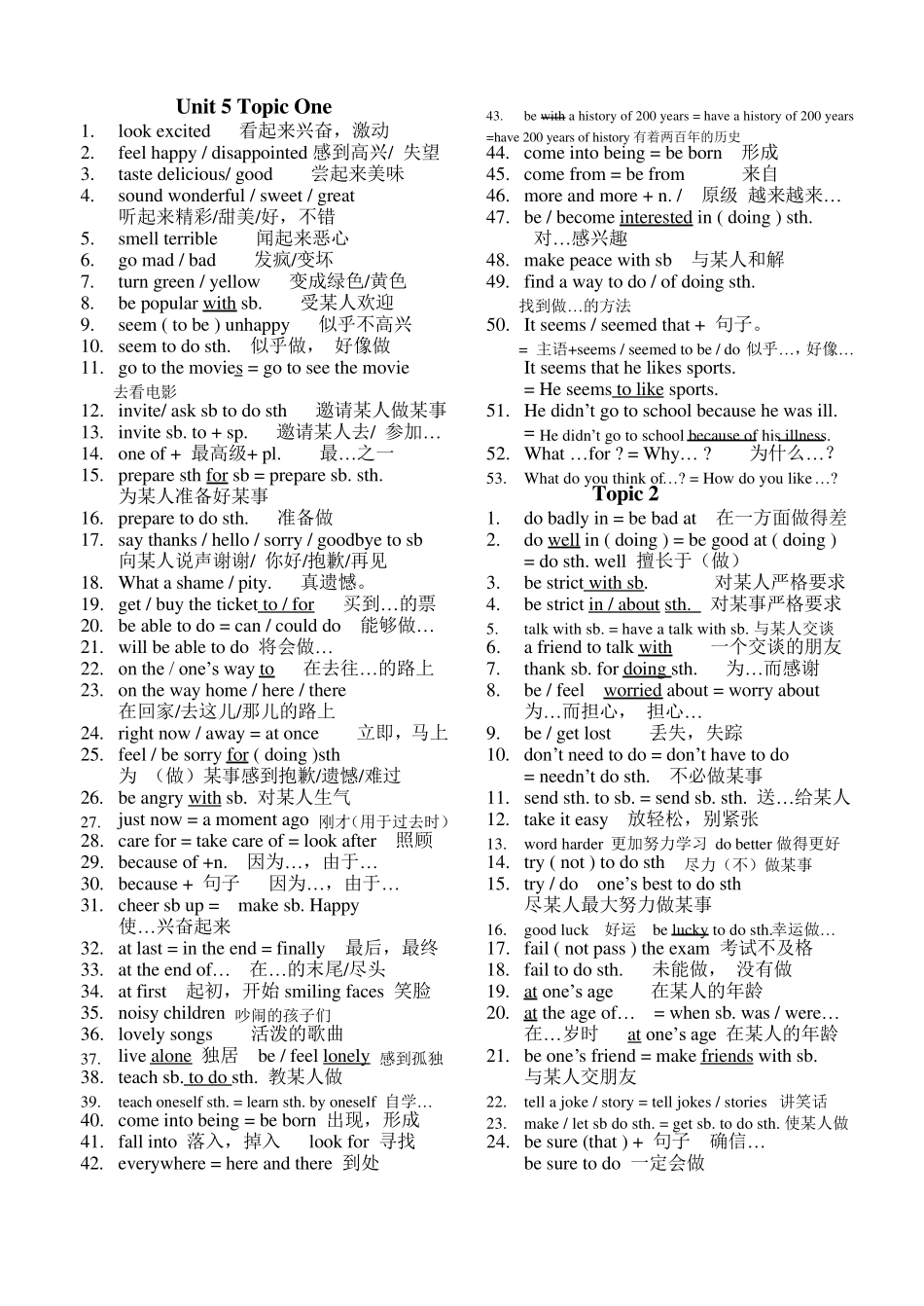 仁爱英语八年级下各单元短语归纳_第1页