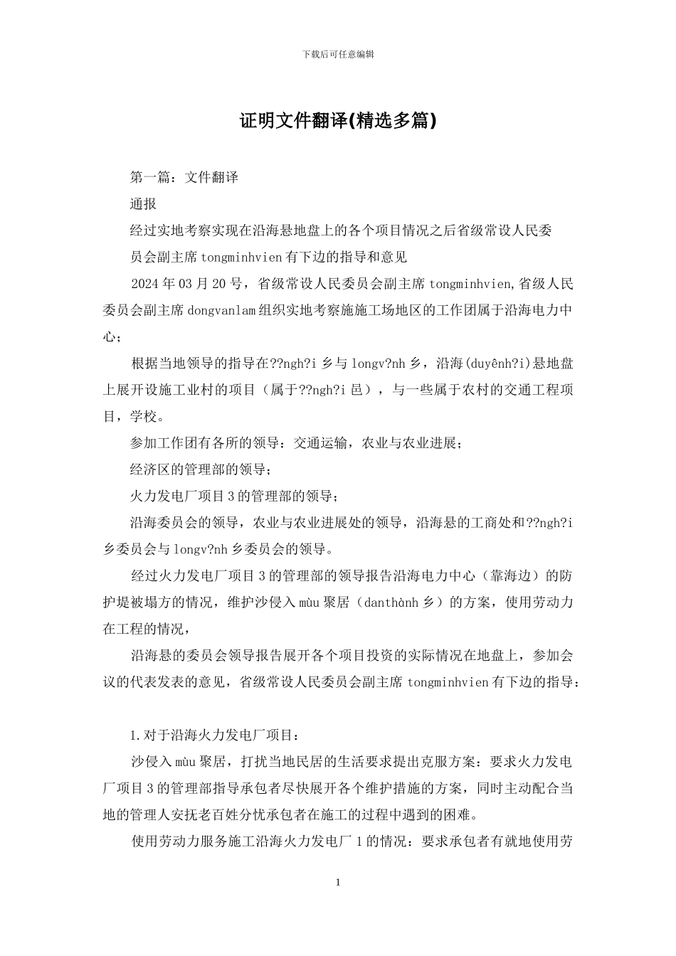 证明文件翻译_第1页