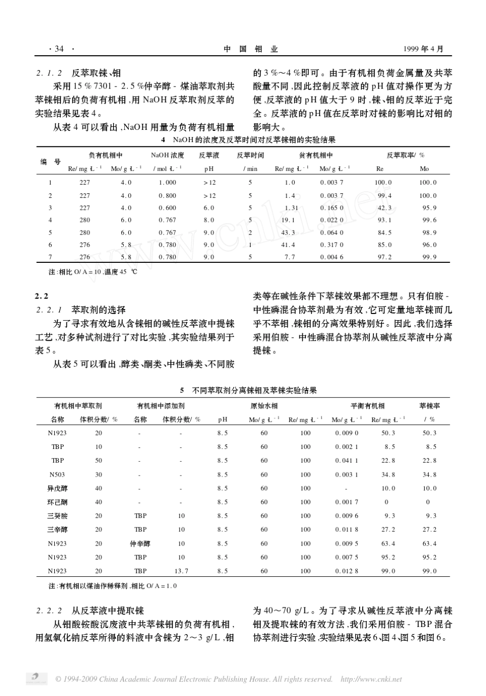 从含钼废液中萃取回收铼_第3页