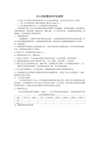 无人机航摄安全作业安全规程