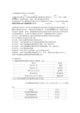 宝钢DC01标准