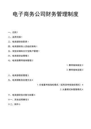 电子商务公司财务管理制度