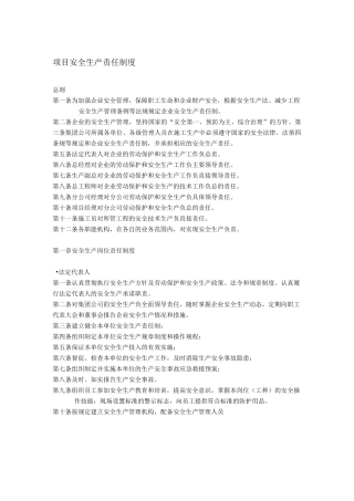 项目安全生产责任制度