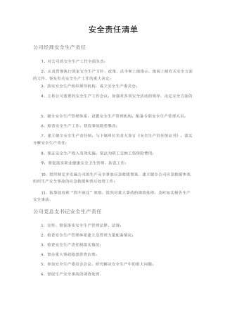 水电站安全责任清单