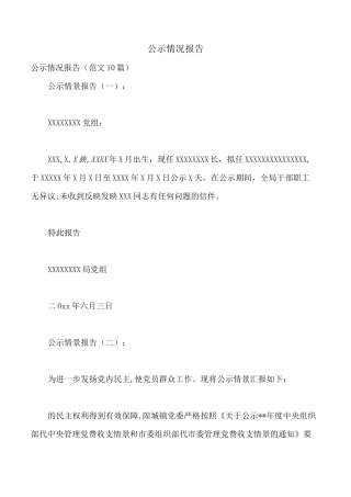 公示情况报告