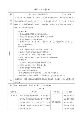 《蚕长大了》精品教案