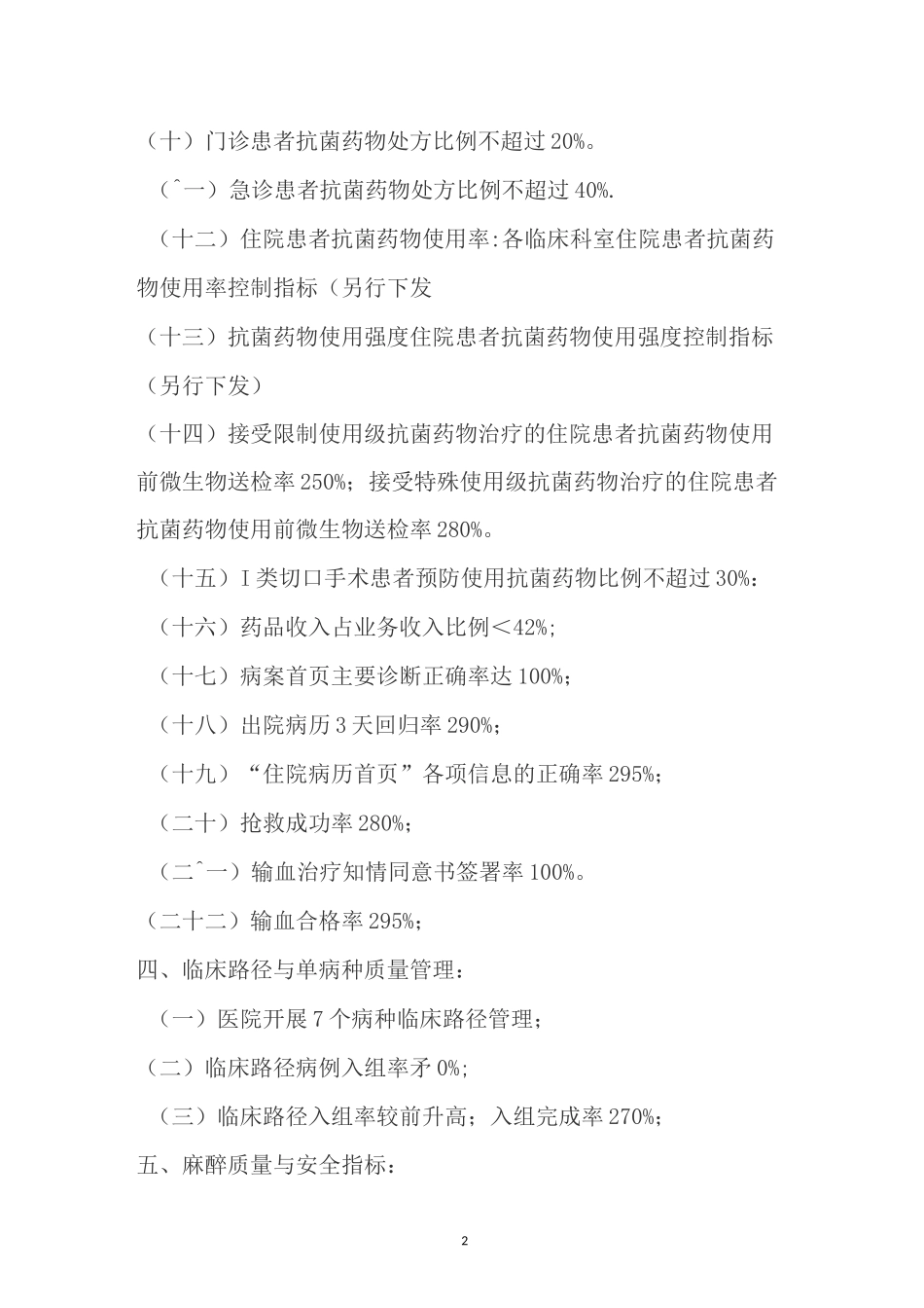 医院医疗质量与安全控制指标_第2页