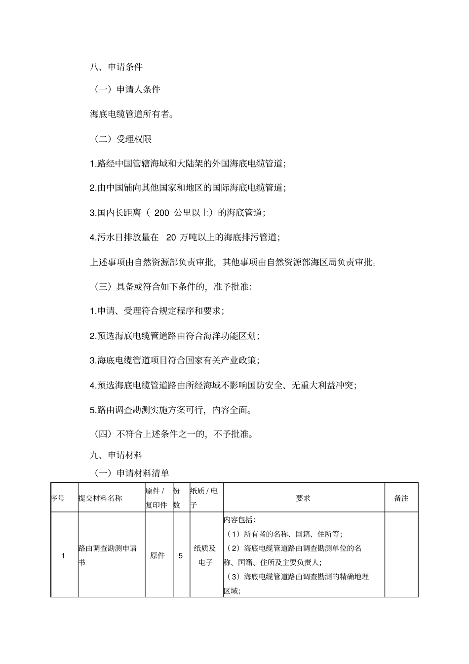 海底电缆管道铺设路由调查勘测审批服务指引_第2页
