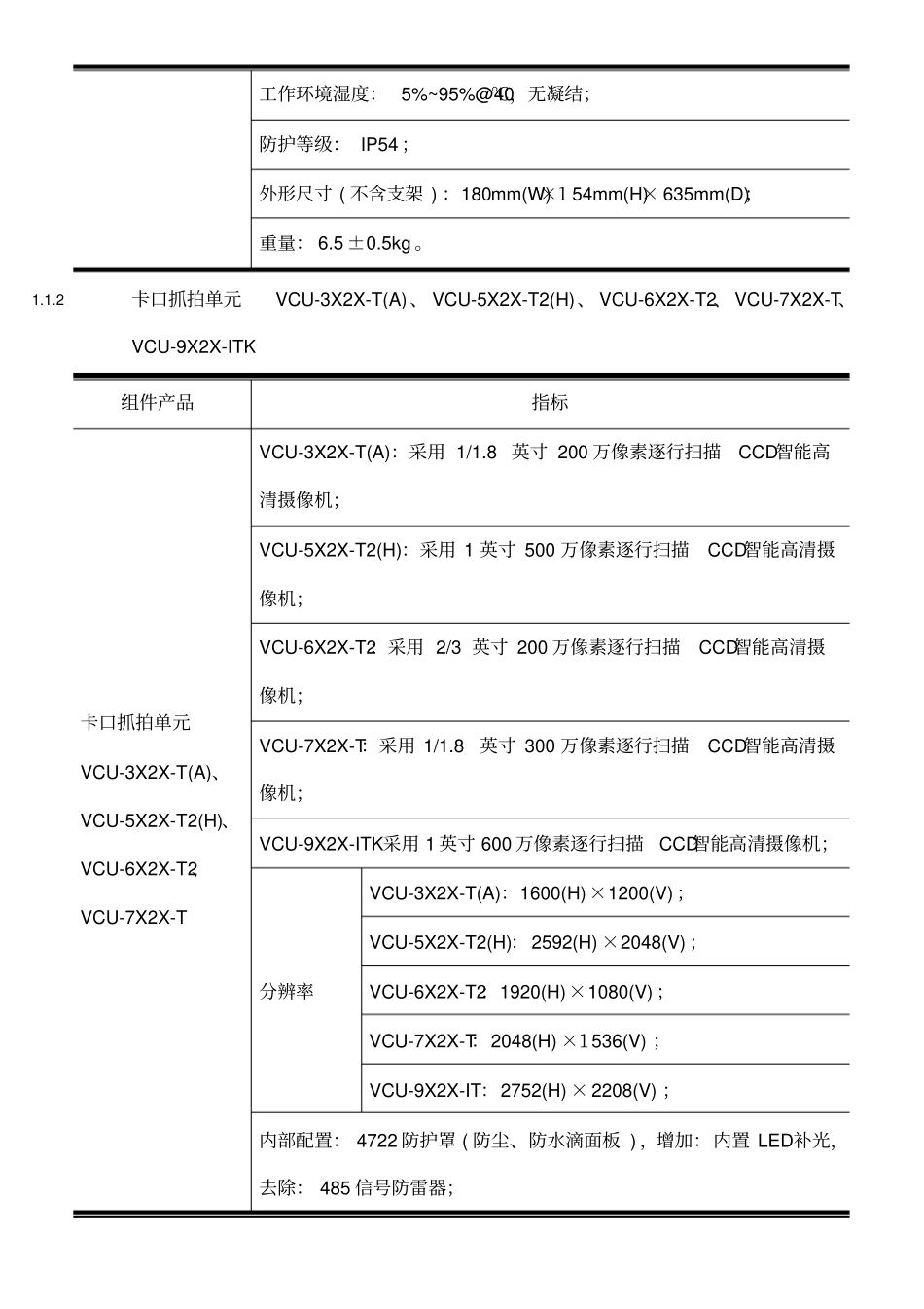 海康威视智能交通主要设备参数_第3页