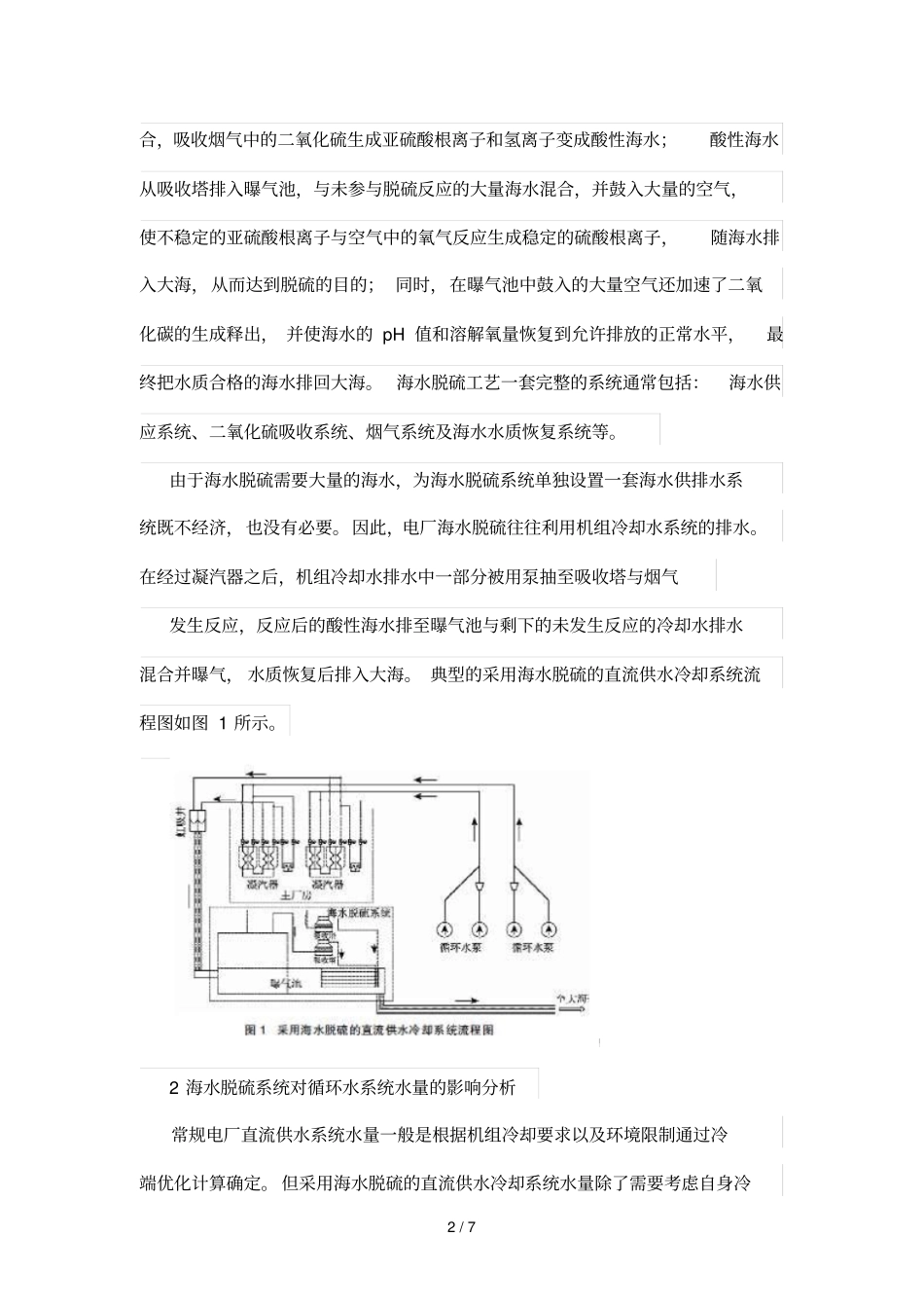 海水脱硫系统对燃煤电厂直流供水冷却系统影响分析_第2页