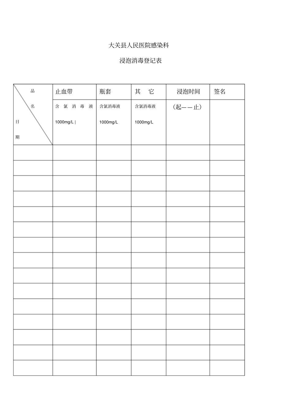 浸泡消毒登记表_第1页