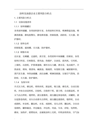 涂料与油漆企业主要风险分析点
