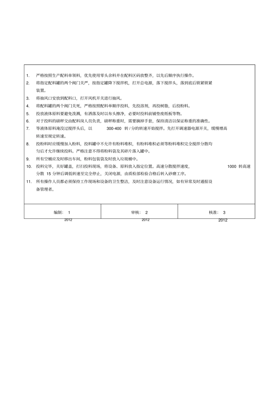 涂料安全生产操作规程_第1页