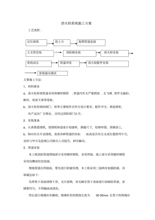 消火栓施工方案