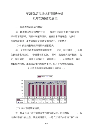 消费品场运行情况分析
