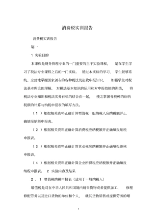 消费税实训报告
