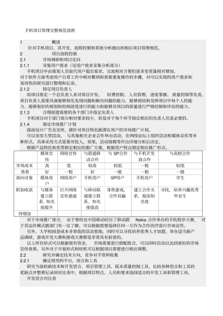消费类电子项目管理完整规范流程资料
