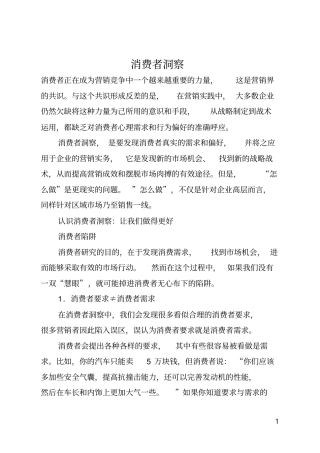 消费者洞察全文