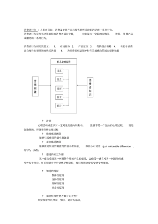 消费者行为复习要点