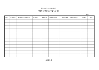 消防主机运行记录表