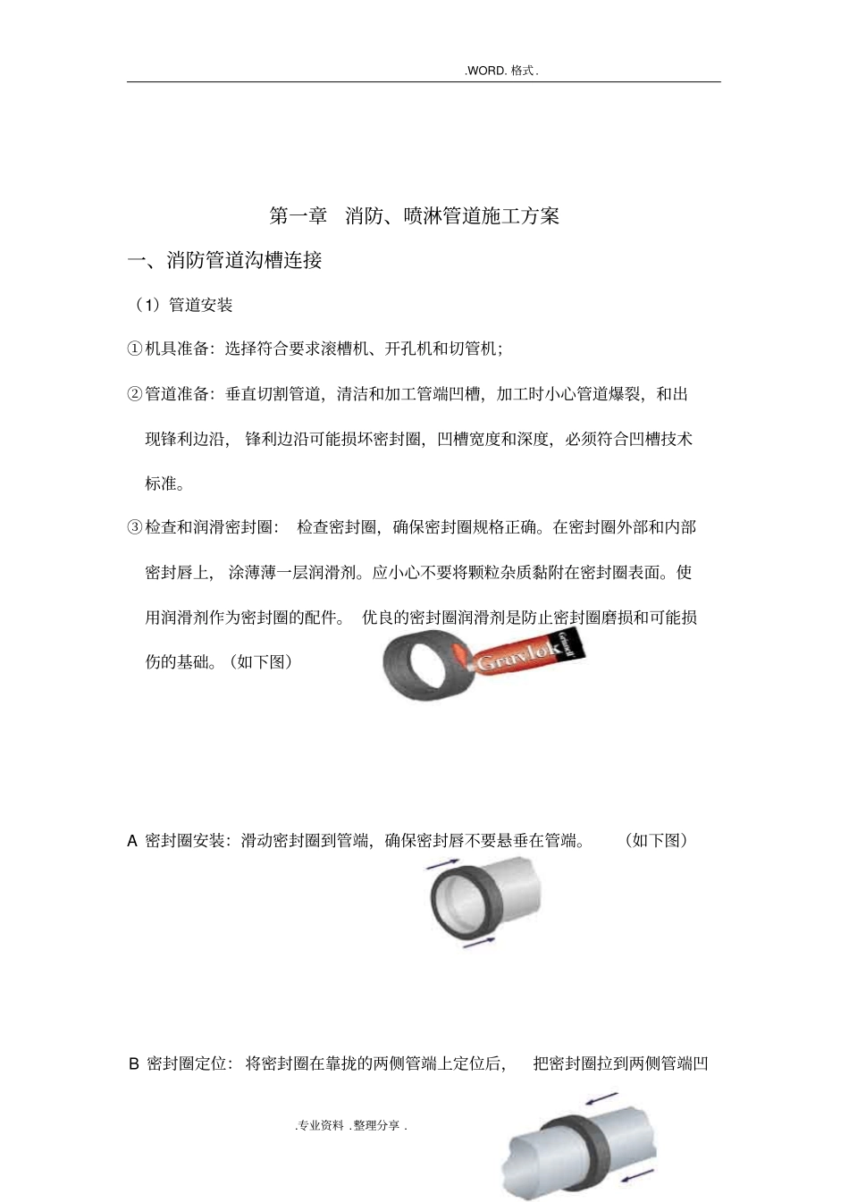 消防喷淋管道施工组织方案_第1页