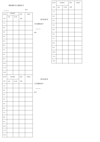 消防器材灭火器检查卡