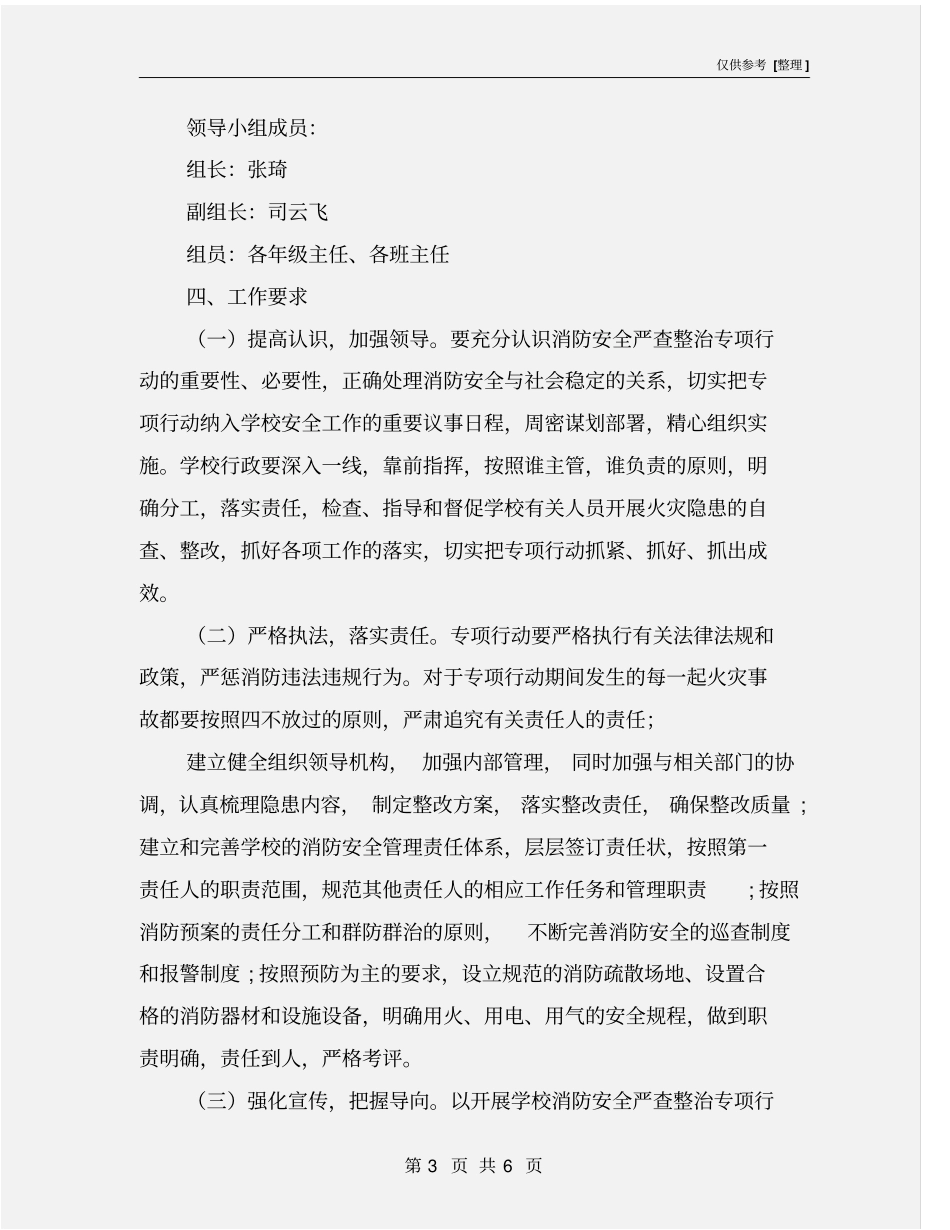 消防安全专项整治行动方案_第3页