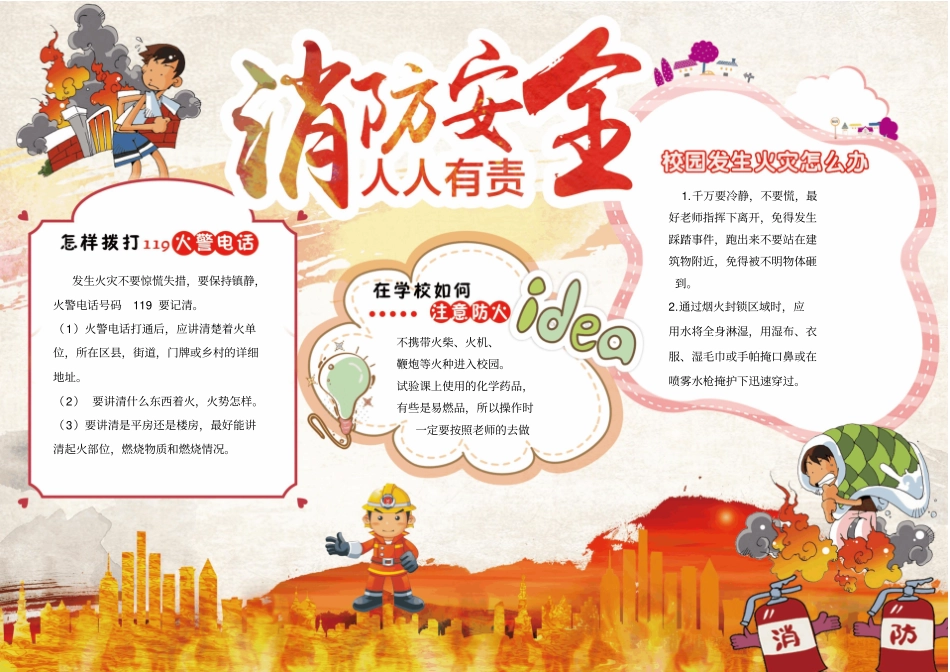 消防安全主题电子小报x_第1页