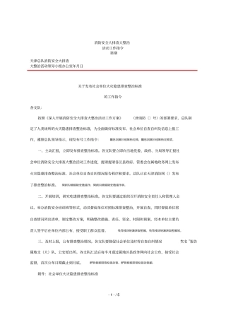 消防安全大排查大整治