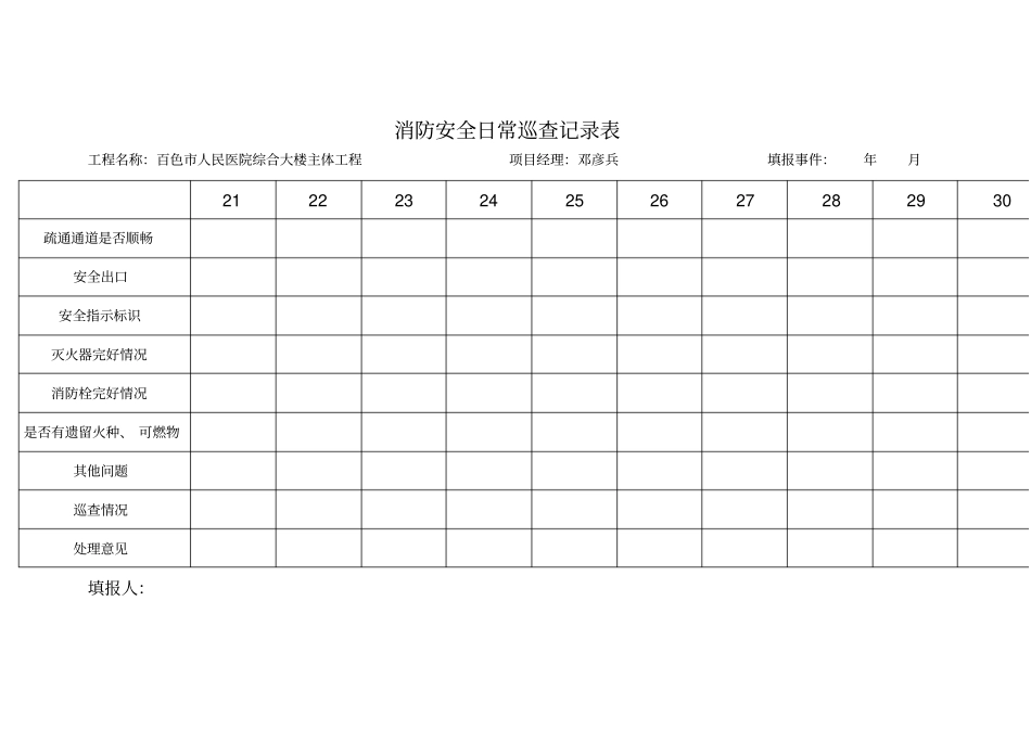 消防安全日常巡查记录表_第3页