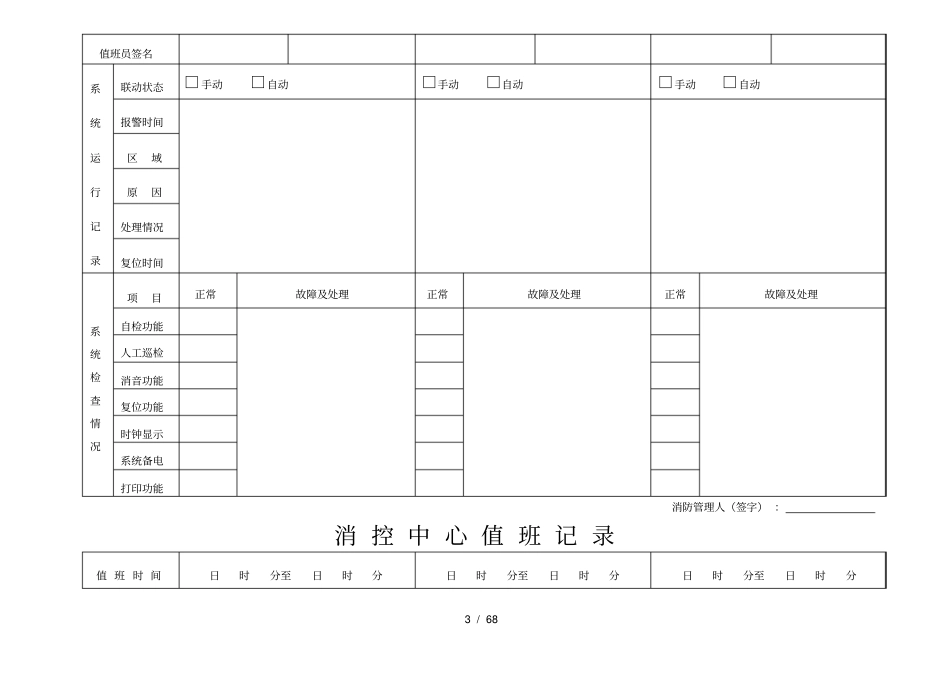 消防控制室值班记录本_第3页