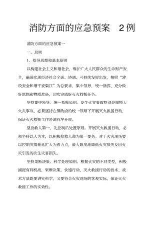 消防方面的应急预案2例