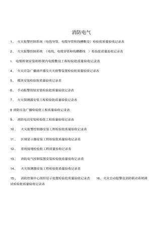 消防电气检验批质量验收记录表
