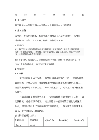 消防镀锌钢管安装
