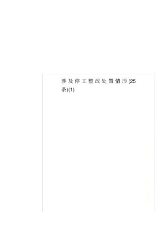 涉及停工整改处置情形25条