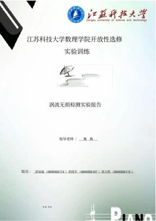 涡流无损检测试验报告