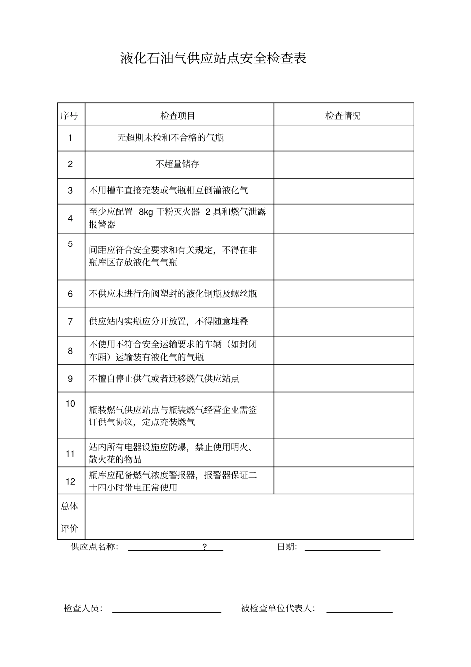 液化气站、点安全检查表_第2页