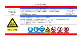 液碱危害告知牌岗位