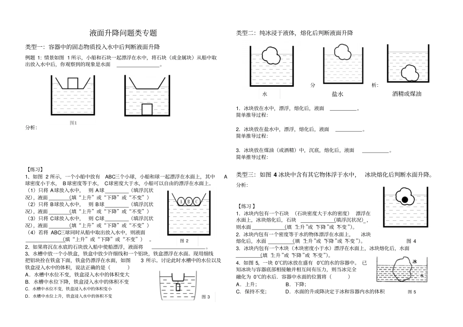 液面升降问题类专题_第1页