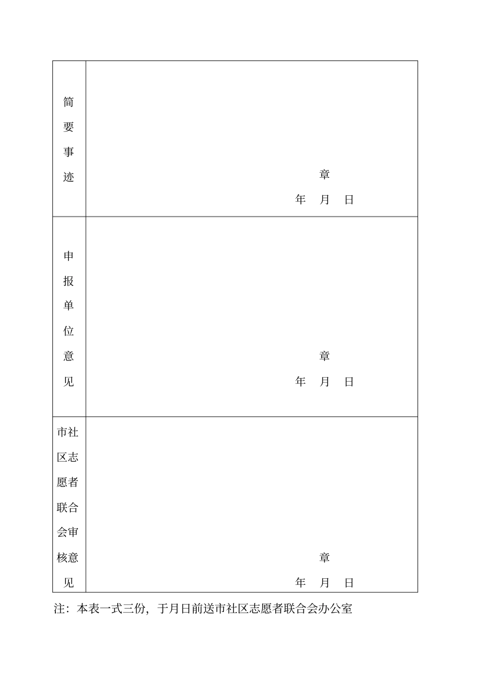 淄博社区志愿服务工作先进个人申报表_第2页