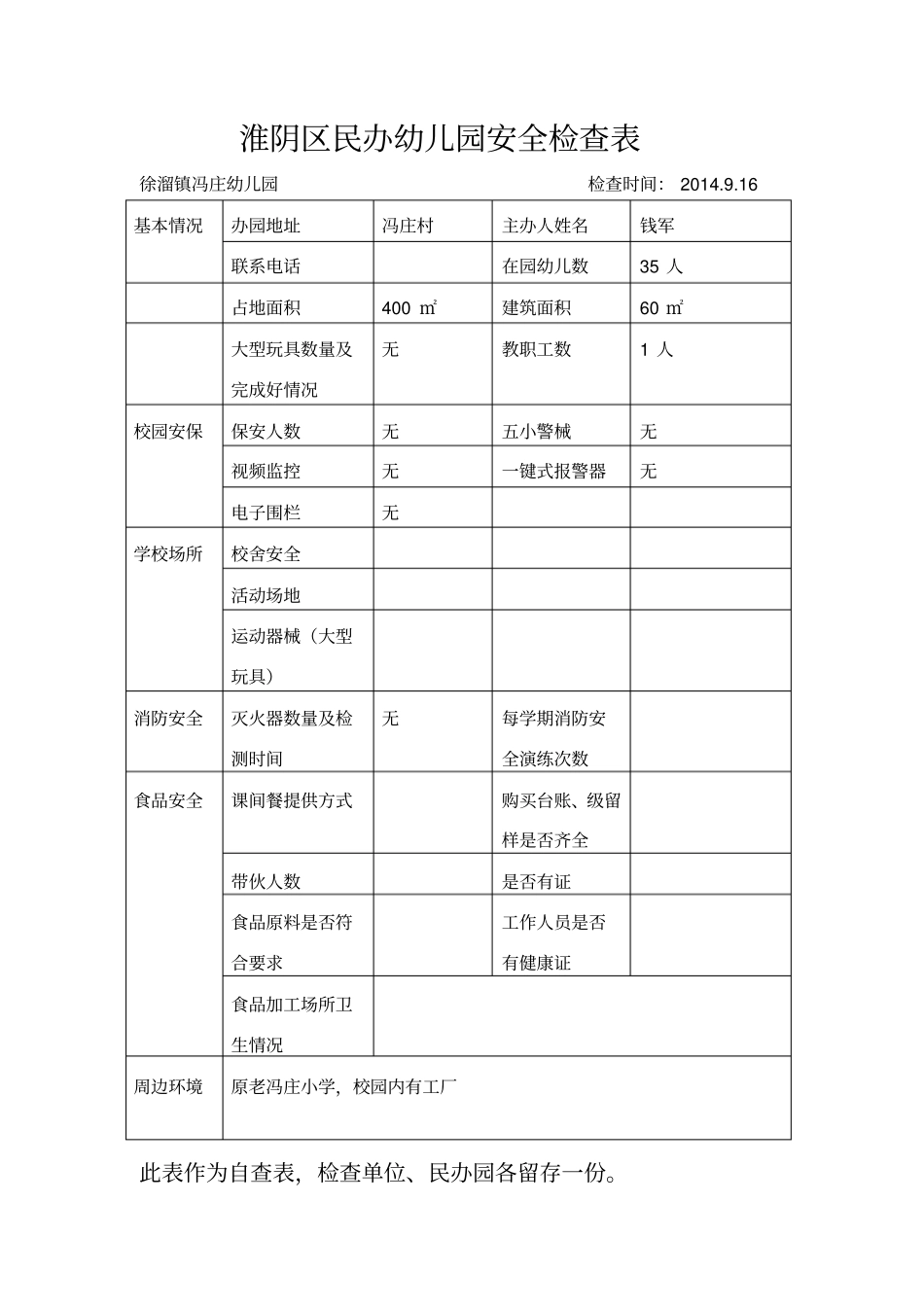 淮阴区民办幼儿园安全检查表_第3页