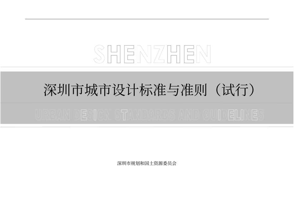 深圳城设计标准与准则试行印刷版_第1页